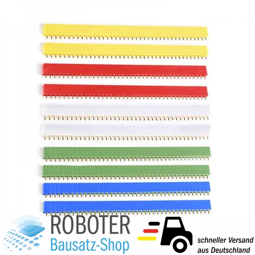 10x 40 Pin 2.54 mm Buchsenleiste einreihig bunt Arduino Raspberry Pi ESP32