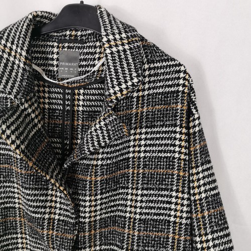 Ladies Jacket Size 20 Primark Black Ivory Check Plaid Smart Light Not lined - Picture 6 of 7