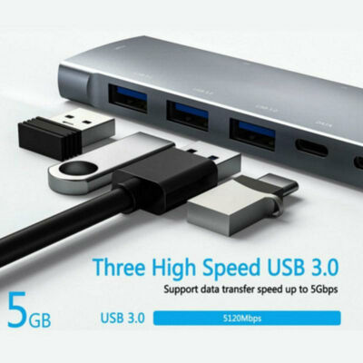 HDMI 4K Type C Adattatore USB-C Multiporta 7 In 1: Da Tipo C A HDMI, USB 3.0, SD/TF, Per MacBook E Altri Dispositivi Hub Compatto Plug And Play - Foto 9