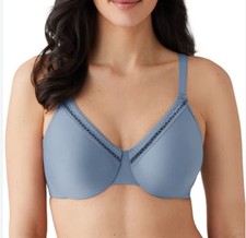 NWT Wacoal Perfect Primer 34DDD Full Figure Underwire Bra 855213 Blue 124509