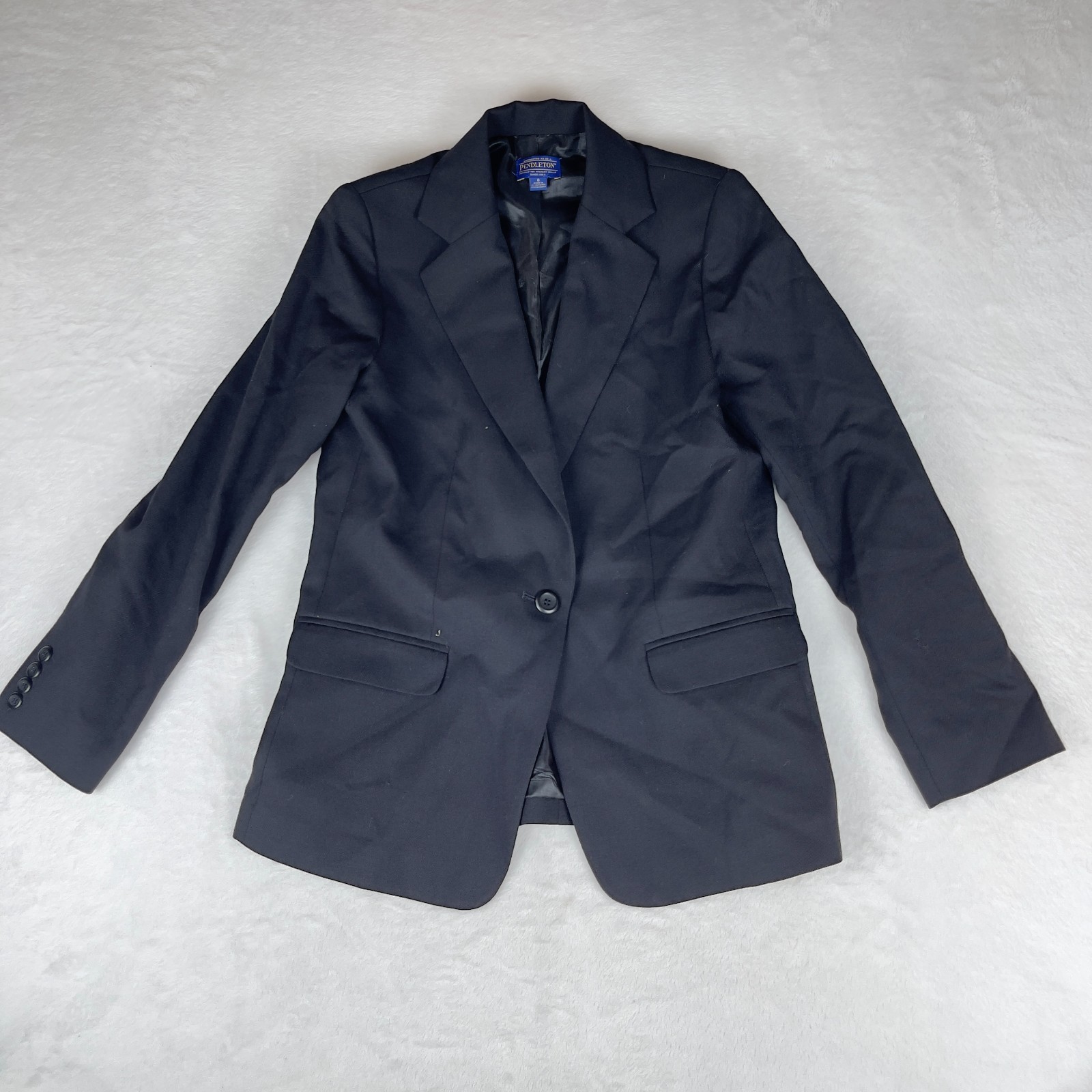 Pendleton Blazer Jacket Wome's 8 Black Lined Sing… - image 1