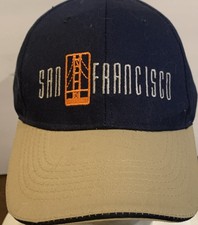 San Francisco California-Navy and Tan Embroid...