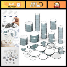 250 Pieces Small Circle Craft Mirror Mini Round Glass Tiles