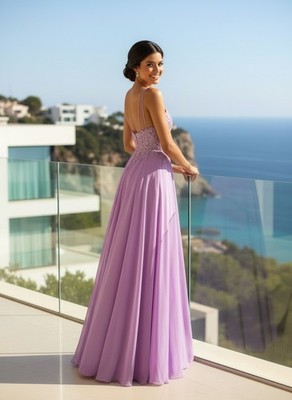 sachin and babi light blue dress Light Blue Lace Applique Prom Dresses Chiffon Plunging V-Neck Formal G –  Viniodress main image 1