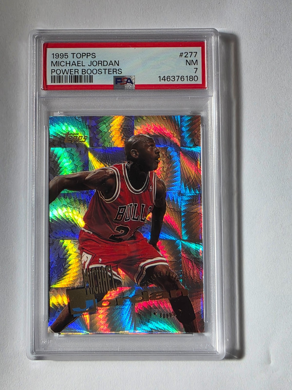 Michael Jordan 1995-96 Topps Power Boosters #277 HOLO Insert PSA 7 NM 🔥🔥🔥