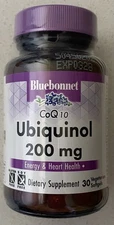Bluebonnet Nutrition Cellular Active CoQ10 Ubiquinol 200 mg 30 Softgels Exp 3/28