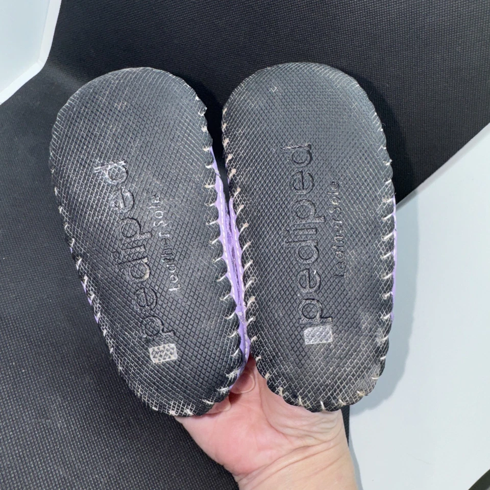Zapatos de bebé niña Pediped talla 18-24 meses púrpura parte inferior suave Foto 4 de 4