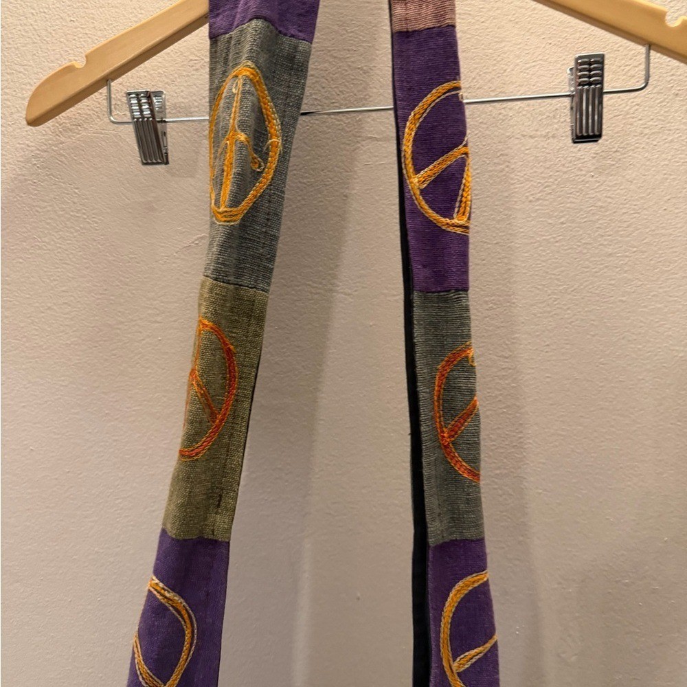 Boho Patchwork Peace Sign Hobo Bag Embroidered Hi… - image 5