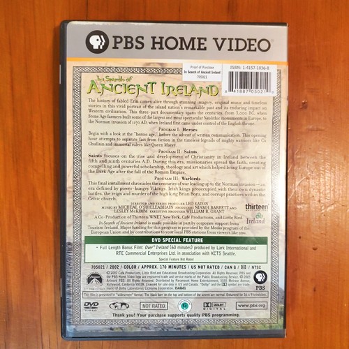 OOP PBS Home Video In Search of Ancient Ireland 2002 DVD Tested RTS Over 170 Min - Imagen 6 de 6