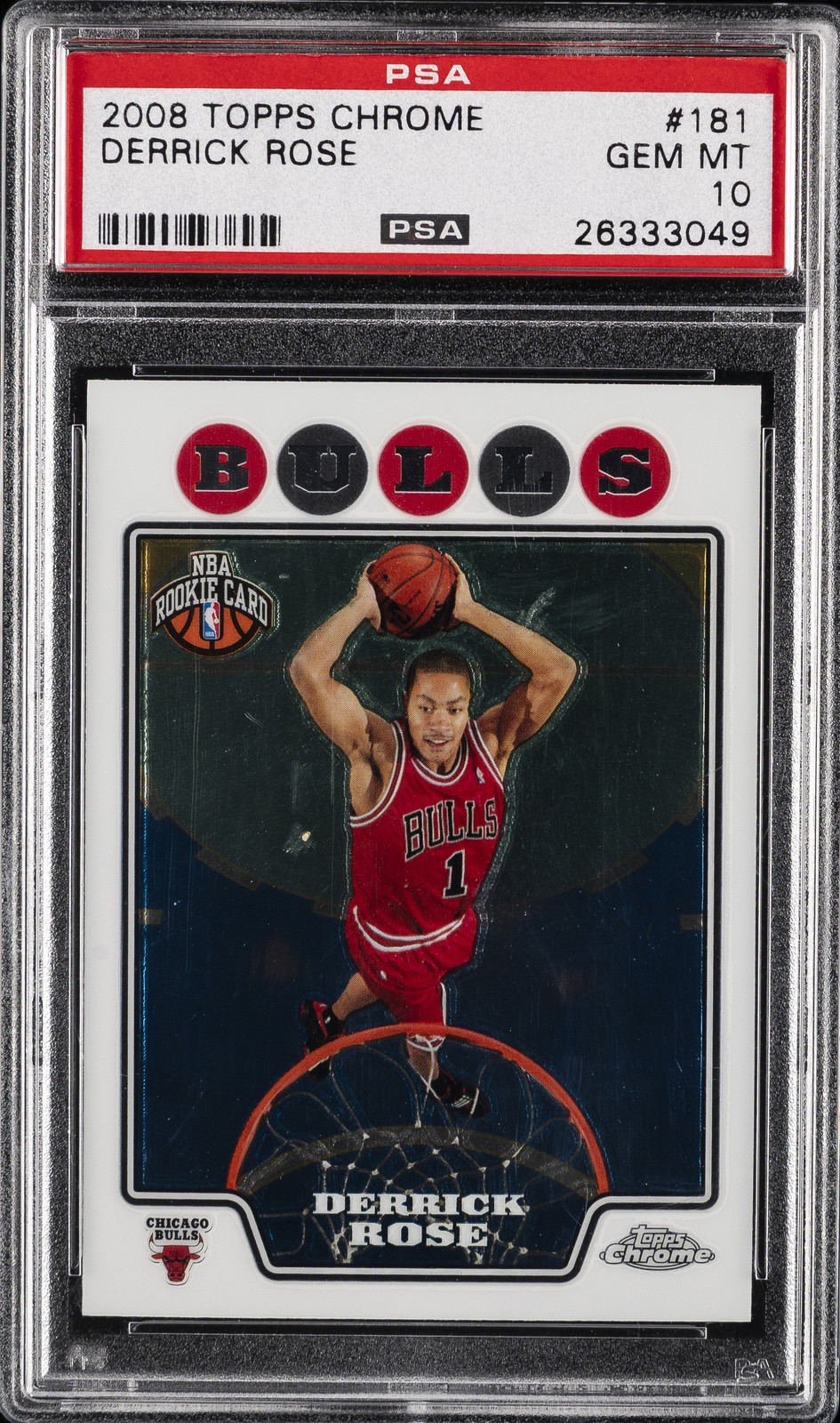 2008 TOPPS CHROME #181 DERRICK ROSE ROOKIE RC PSA 10