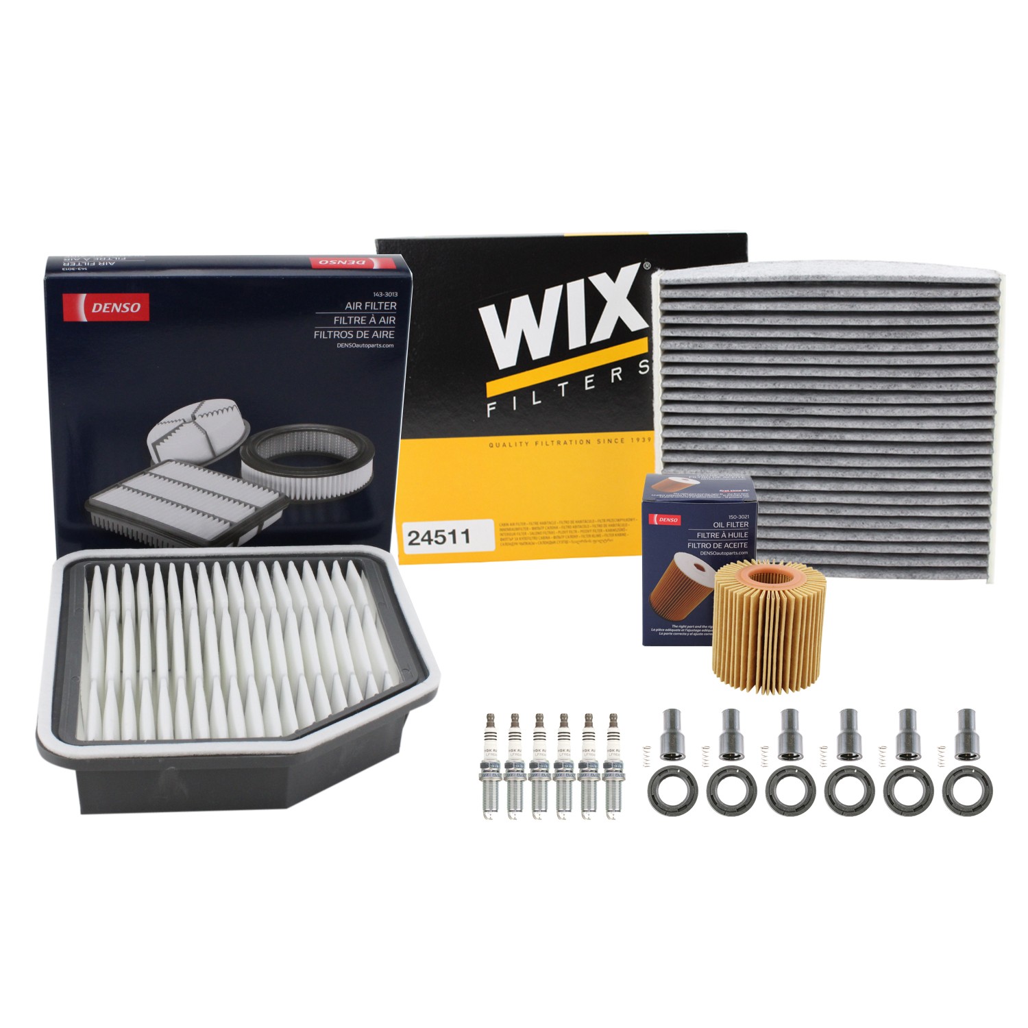 Denso Tune Up Kit NGK 6 Spark Plugs  Boots Kit for IS250 2.5 V6 GAS AWD 4GR-FSE