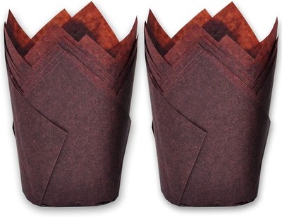 Brown Tulip Baking Cups - 2-1/4'' Base, 4'' Wall - 500 pcs