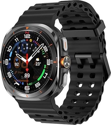Soft Silicone Strap Band Compatible with Samsung Galaxy Watch Ultra 47mm,Black
