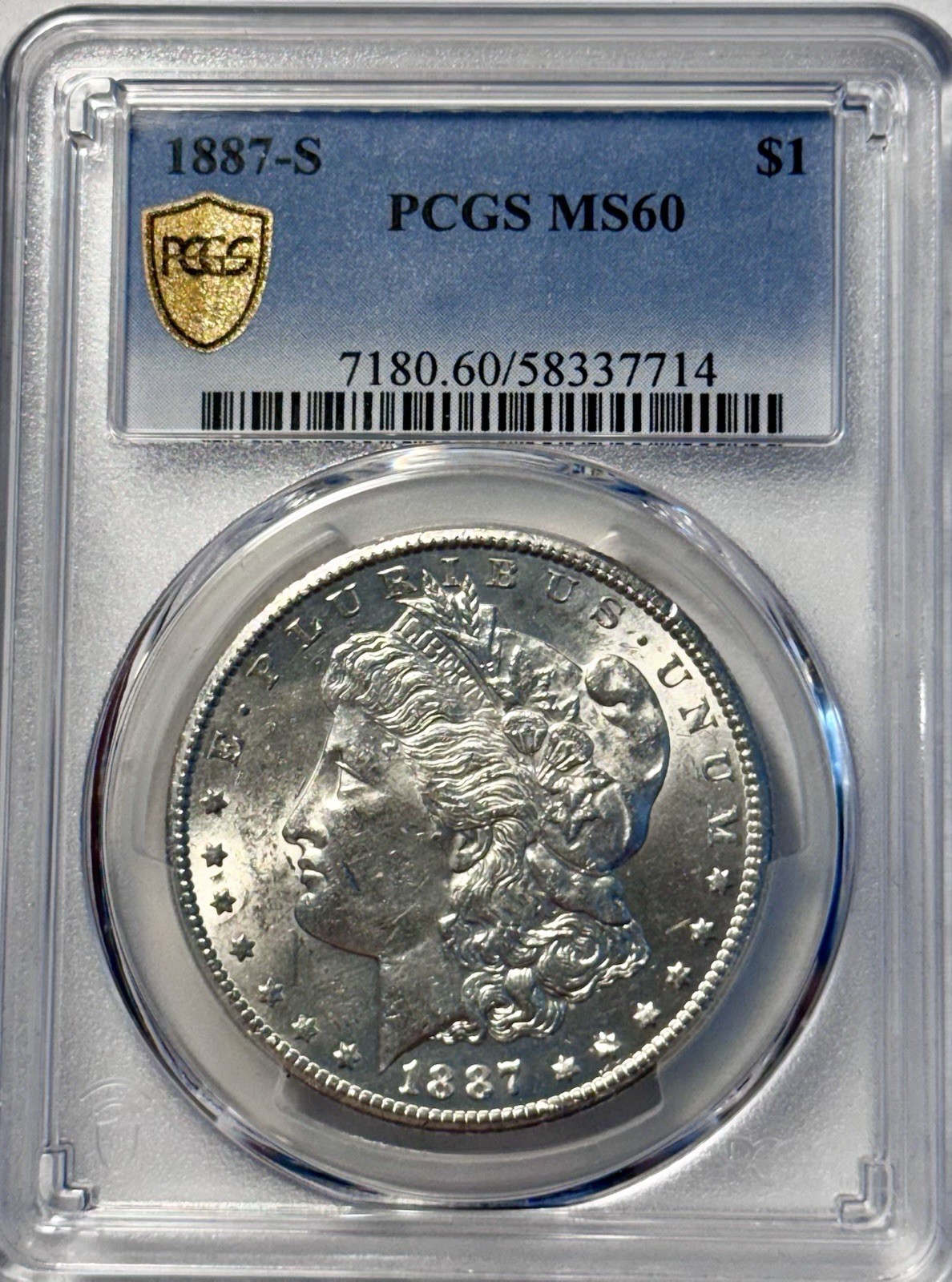 1887-S Morgan Silver Dollar PCGS MS60