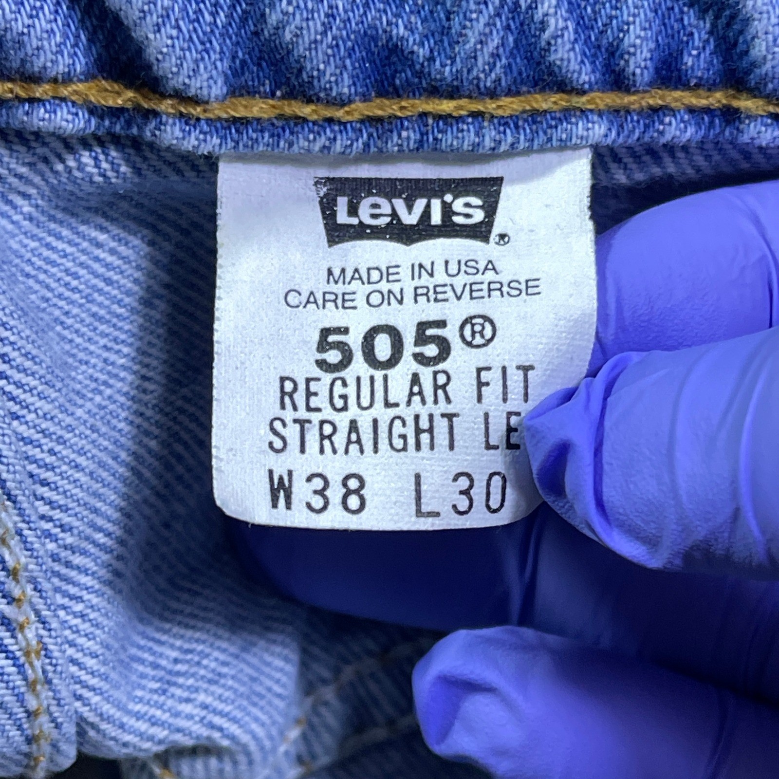 Levi's 505 Regular Fit Straight Leg Light Wash Jeans Men's W38 L30 Everyday thumbnail 16