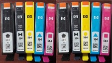 2 Sets of 5 10 GENUINE SEALED HP 564XL and 564 High Yield INKJETS NO BOX