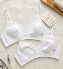 M&S Angel Girls First Bra 30A 2 Pack White Non Wired Moulded Training Bra BNWT