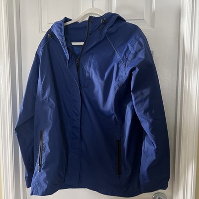 Eddie Bauer Jacket Mens 3XL Blue WeatherEdge Waterproof Hooded Seam Sealed
