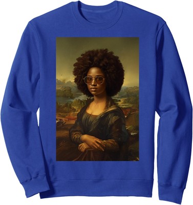 Black Mona Lisa Afro African American Black History Unisex Crewneck Sweatshirt