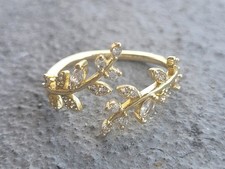 Blatt Ring für Damen Silber 925 Verstellbar ...
