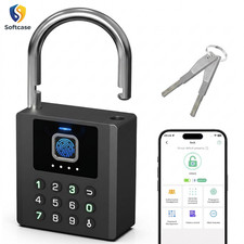 Heavy Duty Smart Padlock with Key, Fingerprint Lock with Code Bluetooth Control