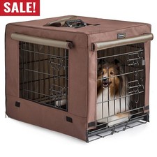 Dog Crates Kit Small Size Dogs Indoor W/ Crate Cover Double Door Kennels Houses