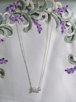 NWT Bella Luce Simulated Diamond Bow Design Adj 18'' Necklace Sterling Silver 925