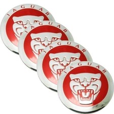 4x Red 56mm Wheel Center Cap Sticker Decal For Jaguar Xj8 Xj Xf Xe Xj6 S X F