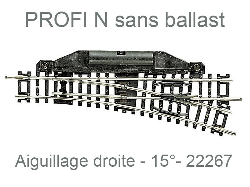 Aiguillage droit à droite 15° FLEISCHMANN Profi sans ballast manuel à échelle N