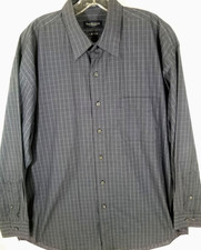 Van Heusen-Mens Long Sleeve-Button Down Shirt-Large/XL-Blue-Classic Wrinkle Free