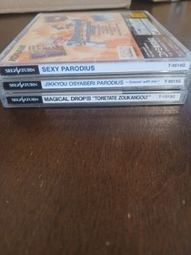 Sega Saturn JP 3 Game Lot - CIB - Magical Drop 3, J.O.Parodius and Sexy Parodius