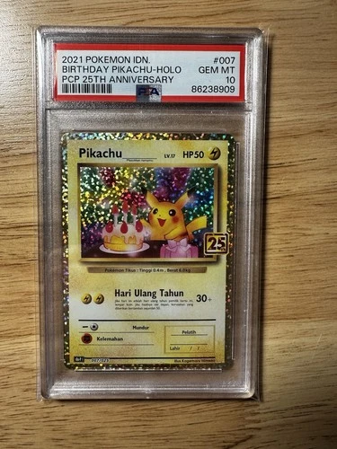 ✅ PSA 10 • Birthday Pikachu Pokémon Celebrations 2021 IDN