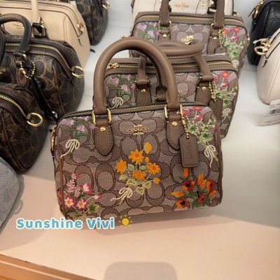 NWT Coach Mini Rowan Crossbody Bag In Signature Jacquard Floral Embroidery CDY31