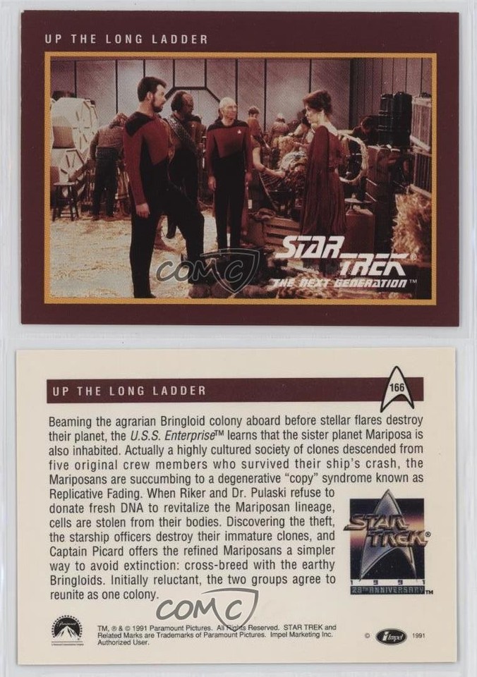 1991 Impel Star Trek 25th Anniversary William T Riker Lt Commander Worf ...