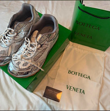 Bottega veneta Men's Silver Low Top Lace-Up Athletic Sneakers Rubber Outsol