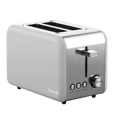 2 Scheiben Toaster Grau Modern Edelstahl Design 6 Stufen Küche Wohnwagen