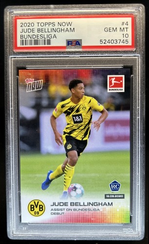 2020 Topps Now Bundesliga English Jude Bellingham RC Rookie #004 Dortmund PSA 10