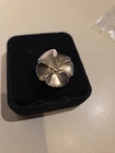 Vintage Sterling Silver 925 Pansy Flower Ring Size 6 And Adjustable