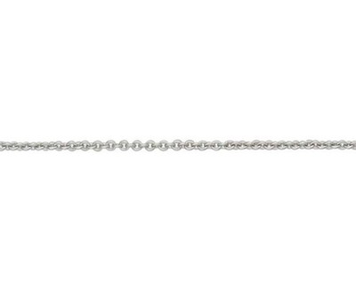 Massive runde Gliederkette 9 kt Weißgold 1,76 mm Spur 20 Zoll/50 cm (B16T)