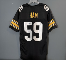 Jack Ham Signed HOF 88 Pro Style Black Steelers XL Football Jersey JSA Authentic