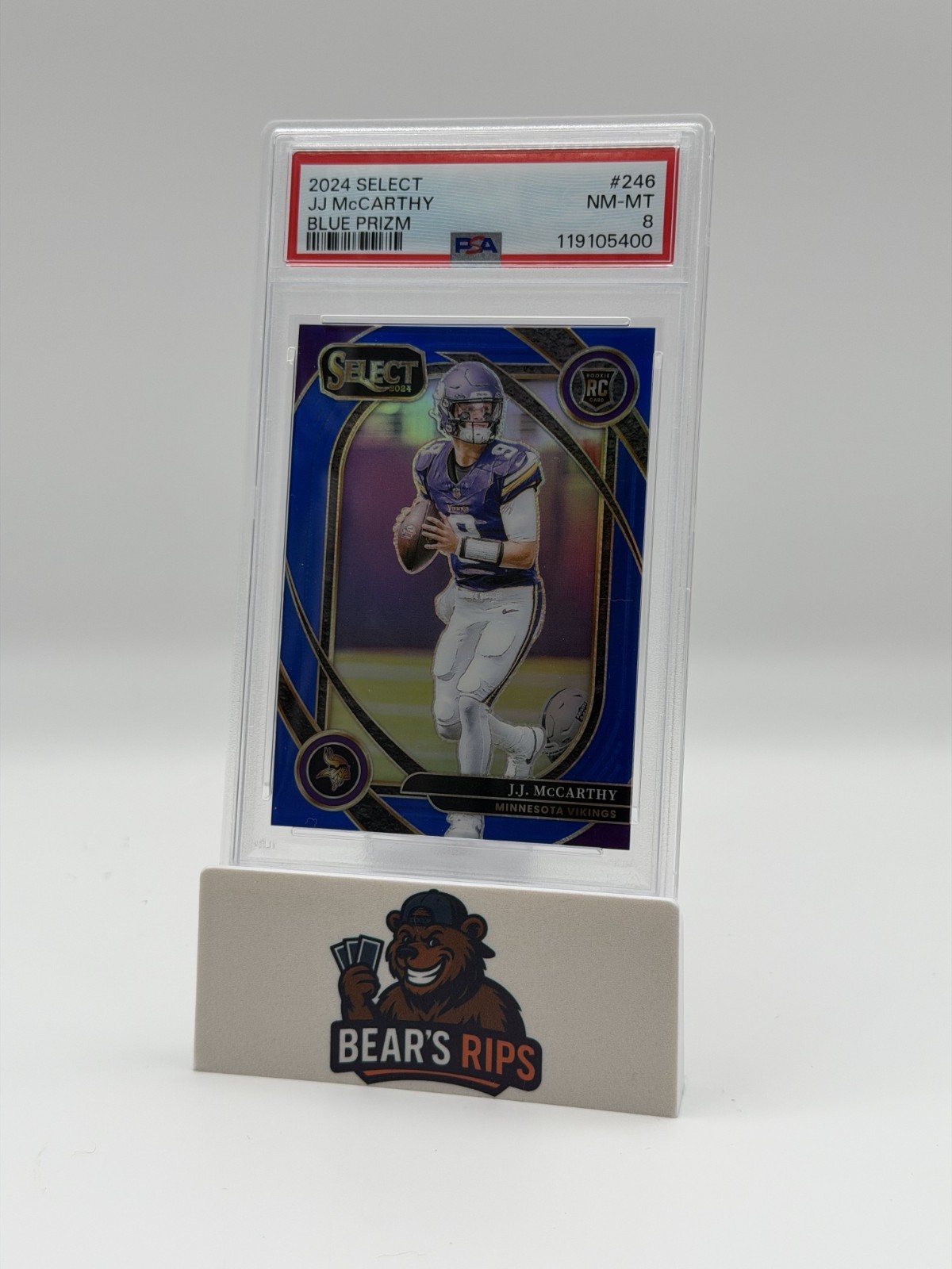 2024 Panini Select - Club Level J.J. McCarthy #246 Blue Prizm /99 (RC)
