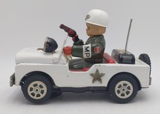 Daiya Military Police Jeep Tin Lithograph Battery Operated Toy EX