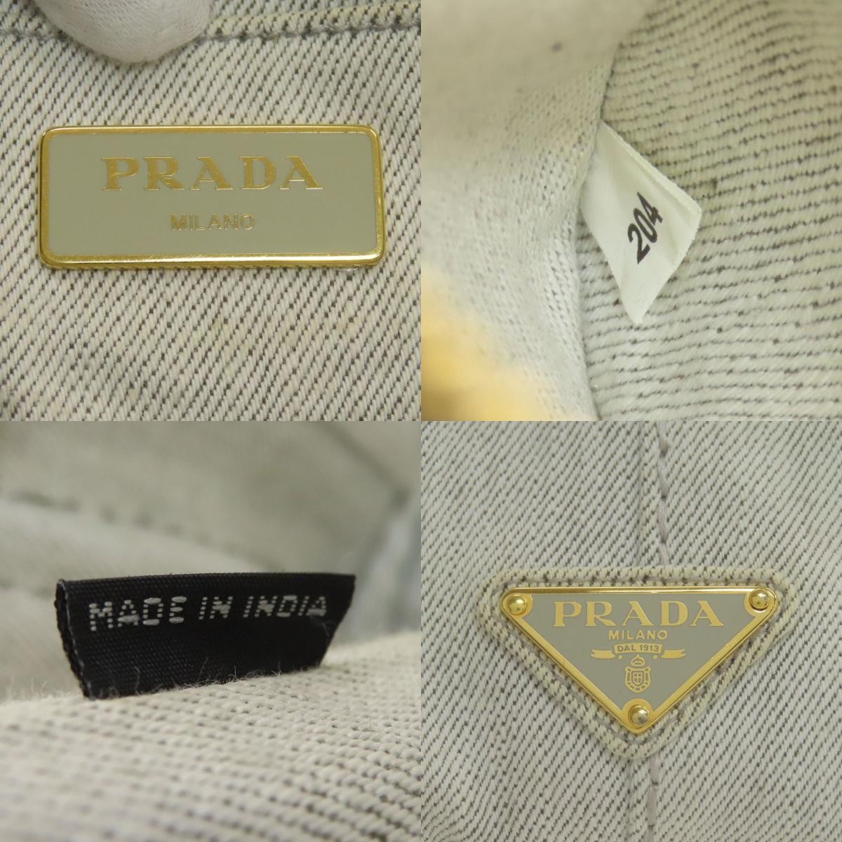 PRADA 1BG439 Canapa Mini 2WAY Handbag Denim Women s Used from japan thumbnail 6