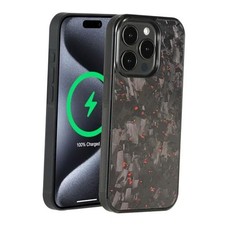  Grip Series for Case with Real Forged Carbon iPhone 15 Pro Matte Black/Red