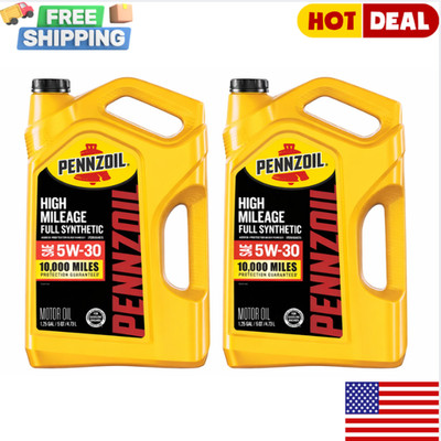 Pack of 2-Pennzoil  High Mileage Full Synthetic 5W-30 Motor Oil, 5 Quart