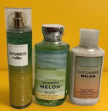  3 Bath  Body Works CUCUMBER MELON Fragrance Mist, Shower Gel  Lotion 8 Oz   