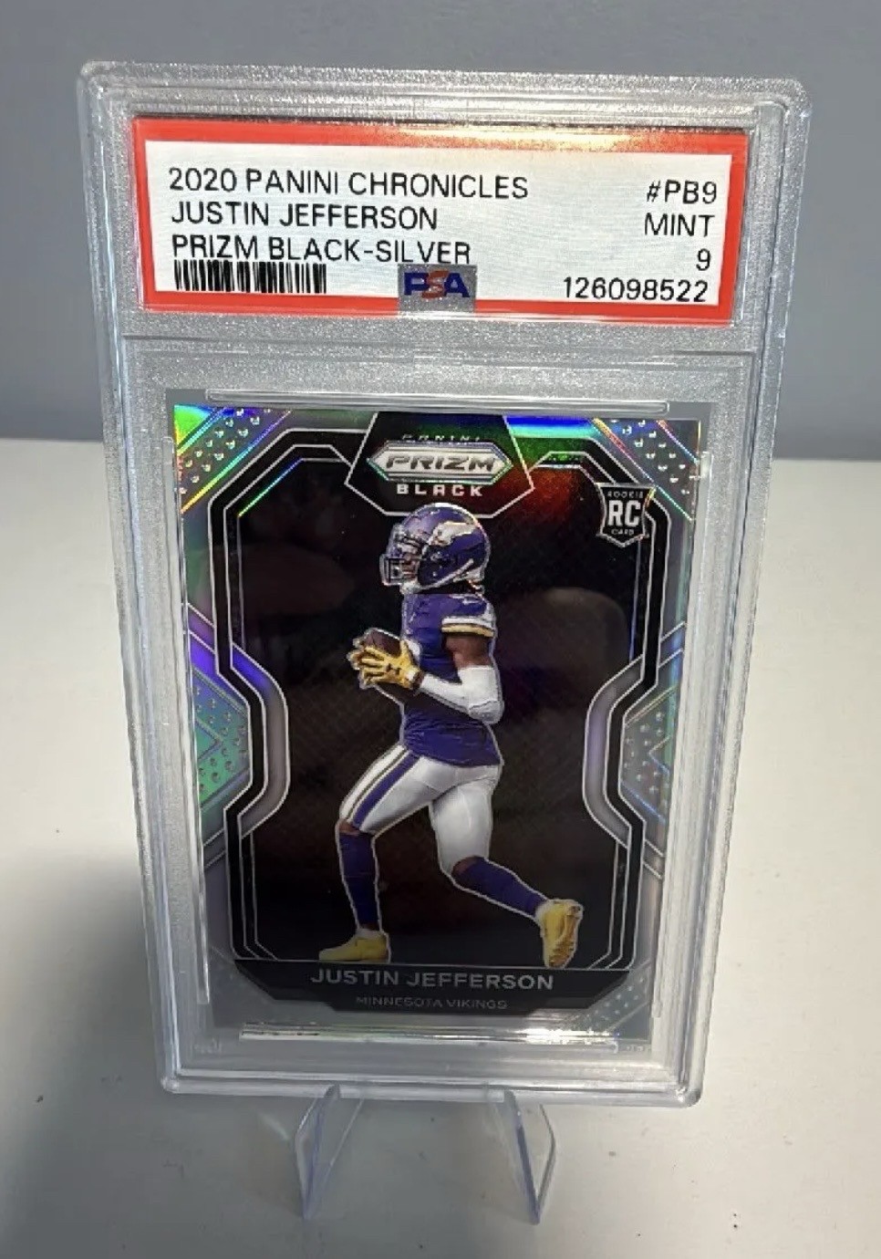 2020 Panini Chronicles - Prizm Black Justin Jefferson #PB-9 Silver (RC)