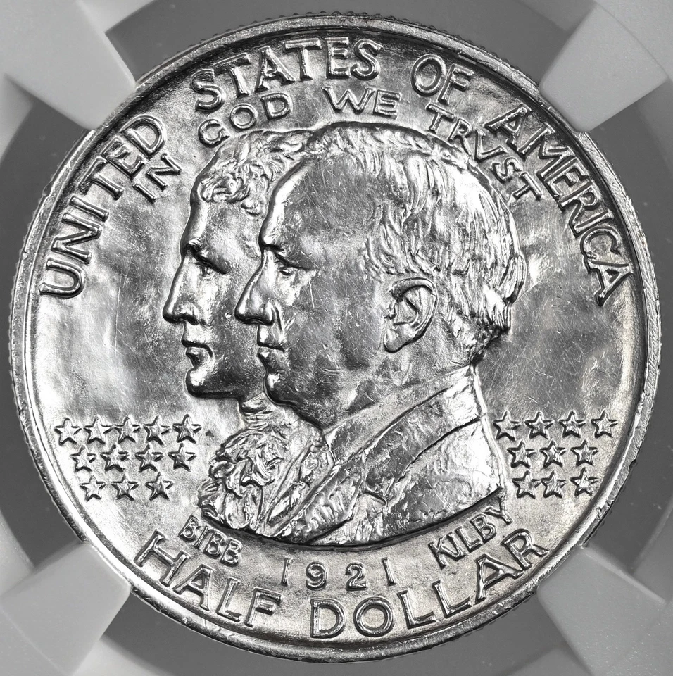 1921 50C ALABAMA SILVER HALF DOLLAR NGC UNC DETAILS "CLEANED"  #8405243-032 - Image 2 of 4