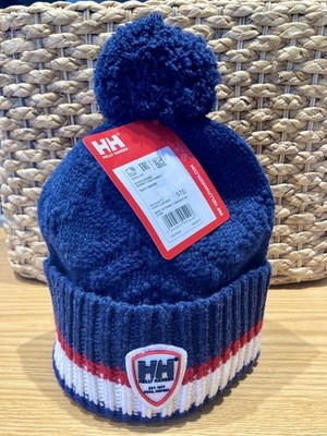Helly Hansen Women's HOD Beanie 100% Merino Wool Knit Hat Pom Navy NWT