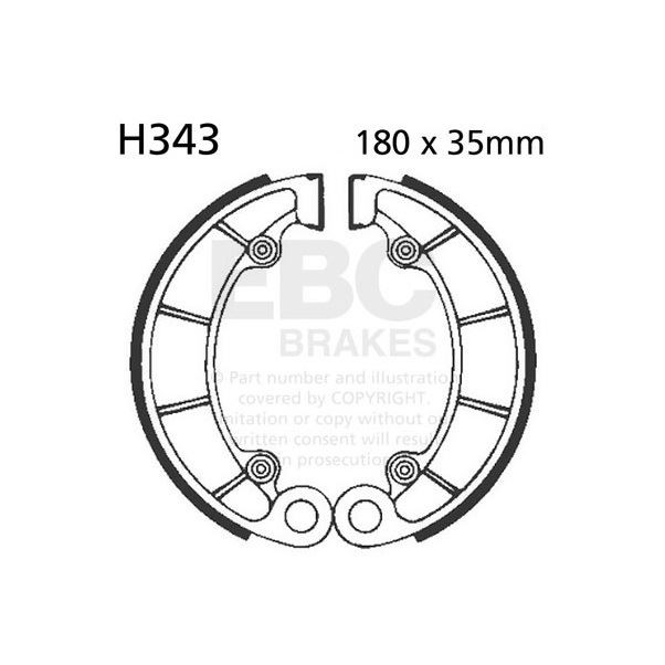 EBC Brake Shoe Set (5) Rear Left for Honda TRX 500 Fourtrax Foreman 2005 - 2011